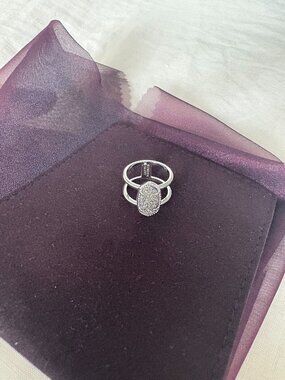 Kendra Scott Elyse Silver Ring in Platinum Drusy